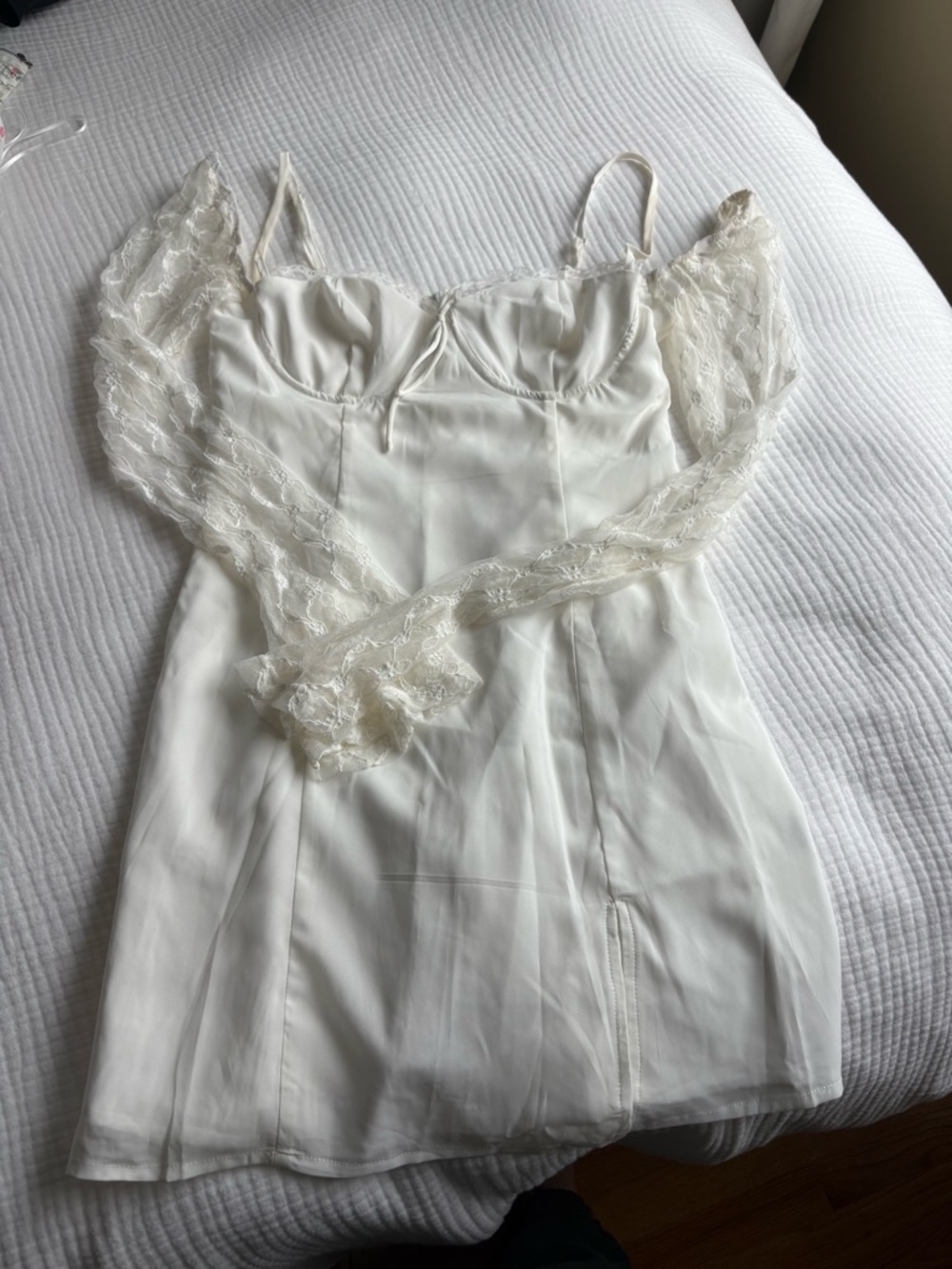Princess Polly Cream Satin Slip Dress with Adjustable Straps